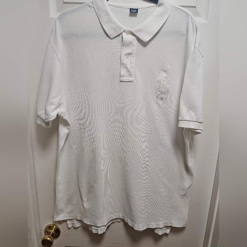 Polo Ralph Lauren White Men’s Polo ShirtEmbroidered Logo & Number 3 Sleeve - Picture 1 of 9